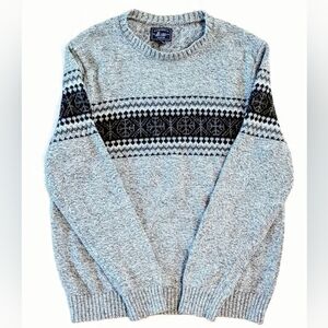 VTG M Bass Cotton Wool FAIR ISLE Ski Pullover Nordic Coastal Grandpa Heritage